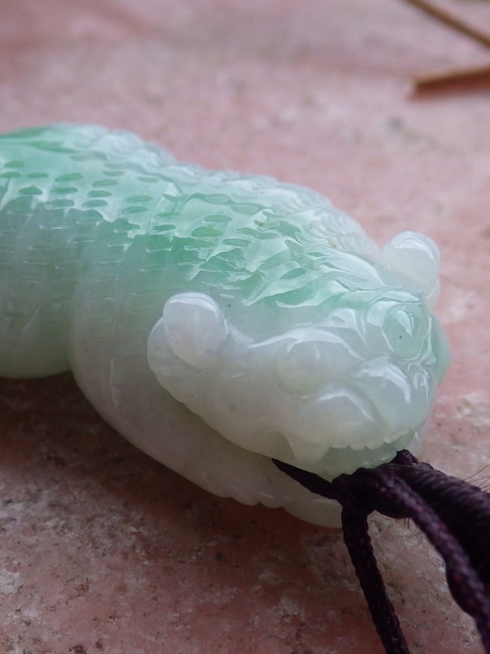 Certified Natural Myanmar Burma A Jade jadeite Zodiac Tiger Pendant Necklace
